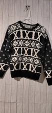 Vintage 80s geometric knit crewneck grandpa sweaters Ninon Sz M classic "preppy"
