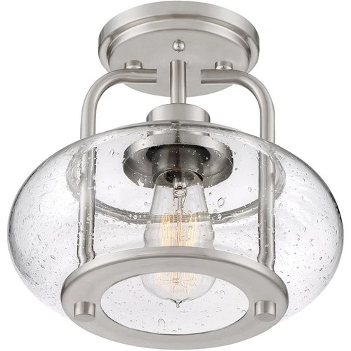 Trilogy - 1 Light Semi-Flush Mount - 9.28 Inches high-Brushed Nickel Finish - Picture 7 of 9