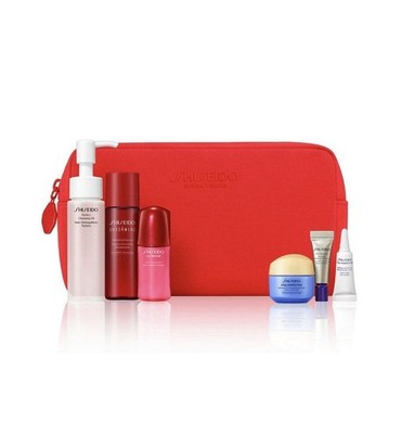 Shiseido Vital Perfection Gift Set with Red Pouch 7 Pcs Total NEW