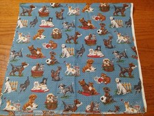 Cranston Village VIP Cotton Quilting Sewing Fabric 1 Yard Blue Multi Dog Breeds
