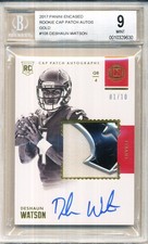 2017 PANINI ENCASED DESHAUN WATSON ROOKIE CAP AUTO PATCH 01/10 BGS 9 #108
