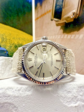 Mens Rolex Oyster Perpetual Datejust Stainless Steel Silver Dial 36mm Watch 1601 4