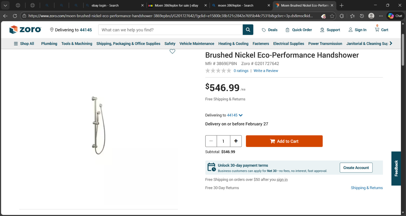 Moen 3869EPBN Eco-Performance Hand Shower handheld with Slid