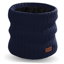 Neck Warmer Gaiter, Winter Fleece Lined Face Mask Scarf for Men Navy Blue