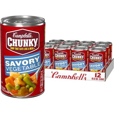 campbells chunky soup 12 pack, Savory Vegetable Soup, 18.8 Oz Can