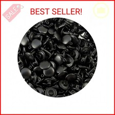 Double Cap Rivets Black, Medium Size 9mm Caps, 8mm Posts , 100 Pack Durable