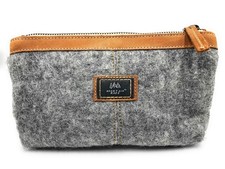 Mountain Made Wool and Pure Leather Luxury Travelers Small Grey Tan