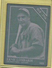 1/1 ERNIE LOMBARDI 1986 COLON PRINTING PLATE BASEBALL CARD CINCINNATI REDS HOF