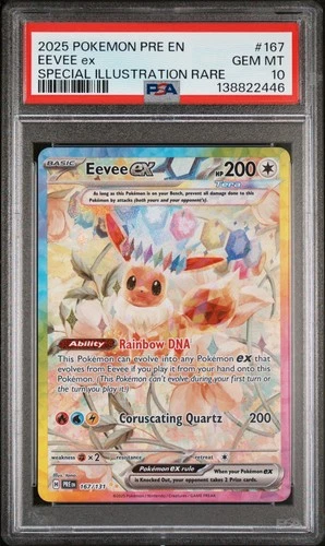 2025 POKEMON PRE EN-PRISMATIC EVOLUTIONS #167 EEVEE EX PSA 10