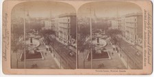 Vintage Stereofoto 18x9 cm: Victoria Square (1894; Montreal, Canada)