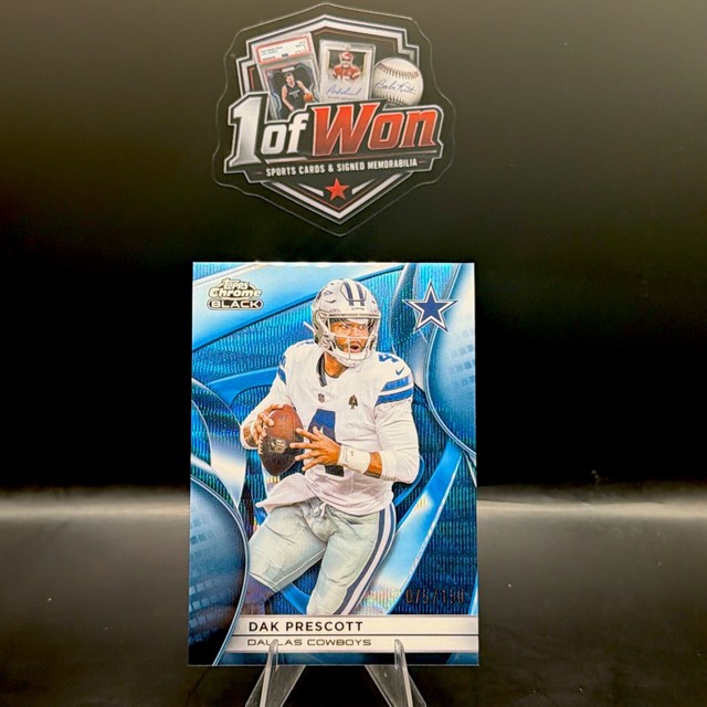 Dak Prescott 2025 Topps Chrome Black /150 Blue Wave Refractor Cowboys