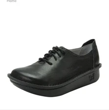 Alegria Leather Dillyn Raven Tie Comfort Oxford Nurse Professional Clogs 38