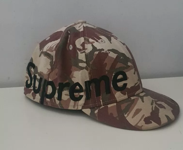 Casquette camouflage SS07 Supreme New Era logo latéral taille 7 3/8 très rare vintage 2007