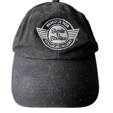 STEAK 'N SHAKE ADJUSTABLE STRAPBACK BASEBALL HAT/CAP, BLACK, EMPLOYEE/UNIFORM