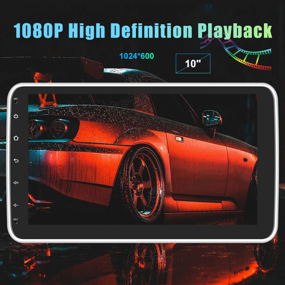 Rotatable 10.1'' Single 1 DIN GPS Navi Wifi 32GB Android Car Stereo Radio+Camera - Image 3 of 4