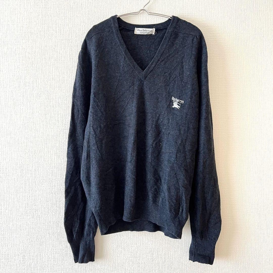 Burberry Sweater V-neck Embroidered logo Men's Fashion from Japan