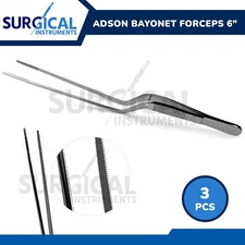 3 Pcs ADSON Bayonet Forceps Medical Surgical Instruments 6" German Grade