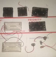 Lot of 6 Battery Holders for AA, C, 9V Clips, Etc.