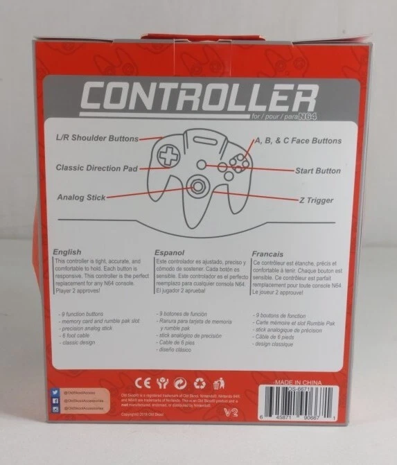 Mando a distancia en dorado para N64 nuevo OLD SCHOOL. Foto 2 de 2