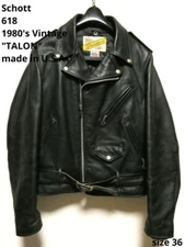 PERFECTO by Schott N.Y.C. 618 Double Riders Motorcycle Jacket Mens Size 36