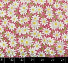 Tina Scrap 9"x21" Pink Daisy Flowers Floral Packed Spring Garden FABRIC COTTON