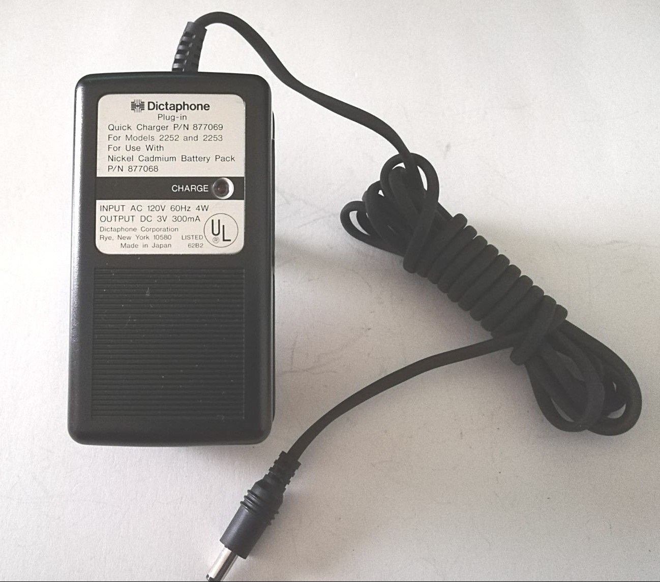 OEM Genuine DICTAPHONE 877069 Plug-In Quick Charger For Models 2252 & 2253
