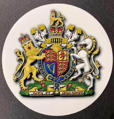 KÖNIG CHARLES III OFFIZIELLER KÖNIGLICHER WAPPEN GLÄNZENDER VINYL-AUFKLEBER