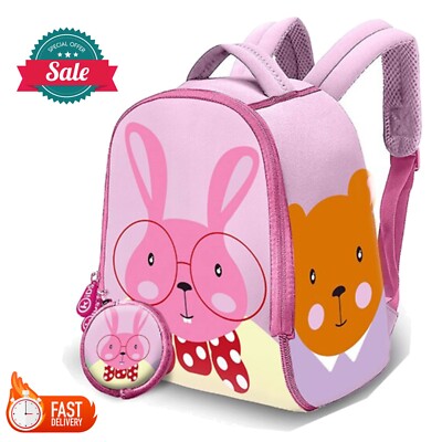 Kaninchen Kindergarten Rucksack Tasche Geldbörse Kind Junge Mädchen Schulanfang Rucksack