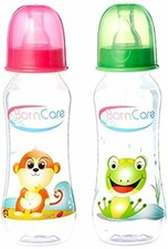 BornCare Regular Easy Grip Feeding Bottle with Silicone Nipple Fast Flow 8 oz