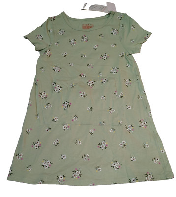 Girls' Adaptive Short Sleeve Green Floral Dress - Cat & Jack  XS