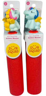 Sun Squad Max Liquidator Critter Blaster Water Toys Unicorn - LOT of 2