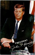 President John F. Kennedy Jr. Picture Vintage Chrome Postcard Unposted A94