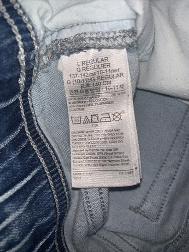 Preowned- Gap Drawstring Skinny Stretch Denim Jeans Girls (Size L) - Picture 5 of 8