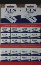 100 ASTRA Superior Stainless Blue Double Edge Safety Razor Blades-(20x5) Russia