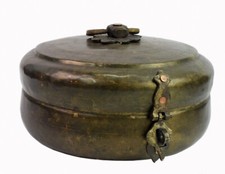 Handmade Big Chapatti Box Indian Brass  Multipurpose Kitchen Utility Box G66-988