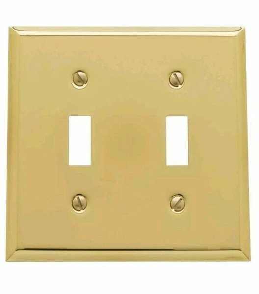 Baldwin Estate Beveled Edge Double Toggle Switch Wall Plate in Polished