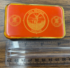 Vintage Orange NRA MEMBER HUNTER National Rifle Association Belt Buckle