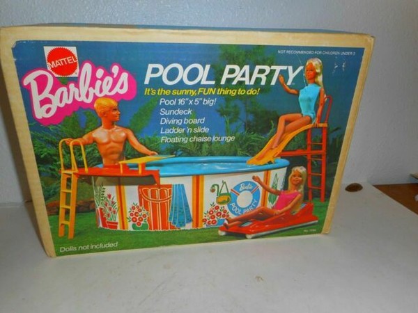 vintage barbie pool party