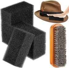 5 Pieces Felt Hat Cleaning Sponge Felt Hat Brush Felt Hat Cleaner Horse Hair Woo
