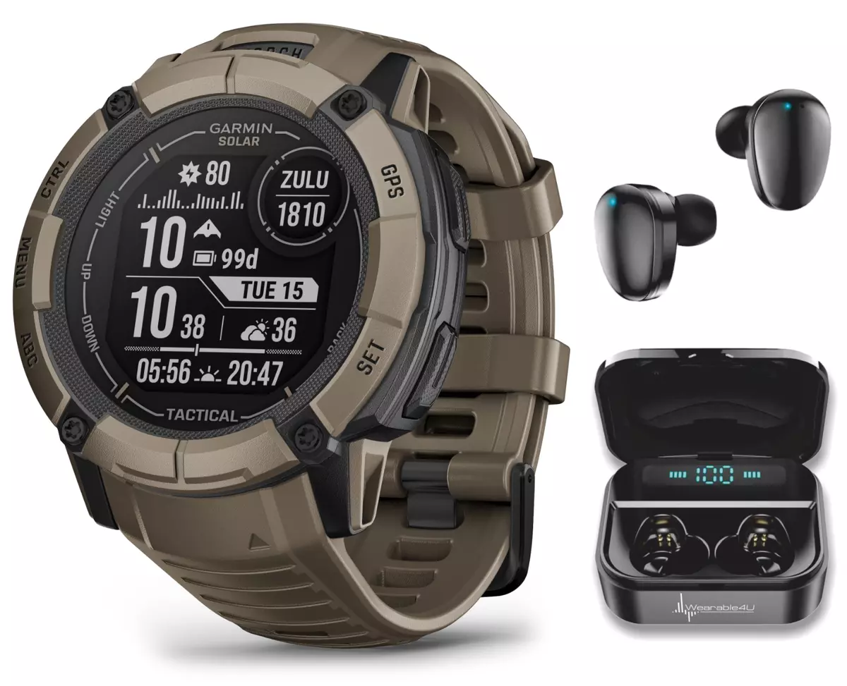 Garmin Instinct 2X Solar Tactical GPS Smartwatch Coyote Tan w