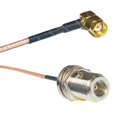 RG316 RP-SMA MALE ANGLE to N FEMALE BULKHEAD RF Cable Rapid-SHIP LOT