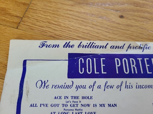 Vintage Noten IT'S DE-LOVELY Cole Porter 1936 Red Hot and Blue! Chappell - Bild 9 von 9