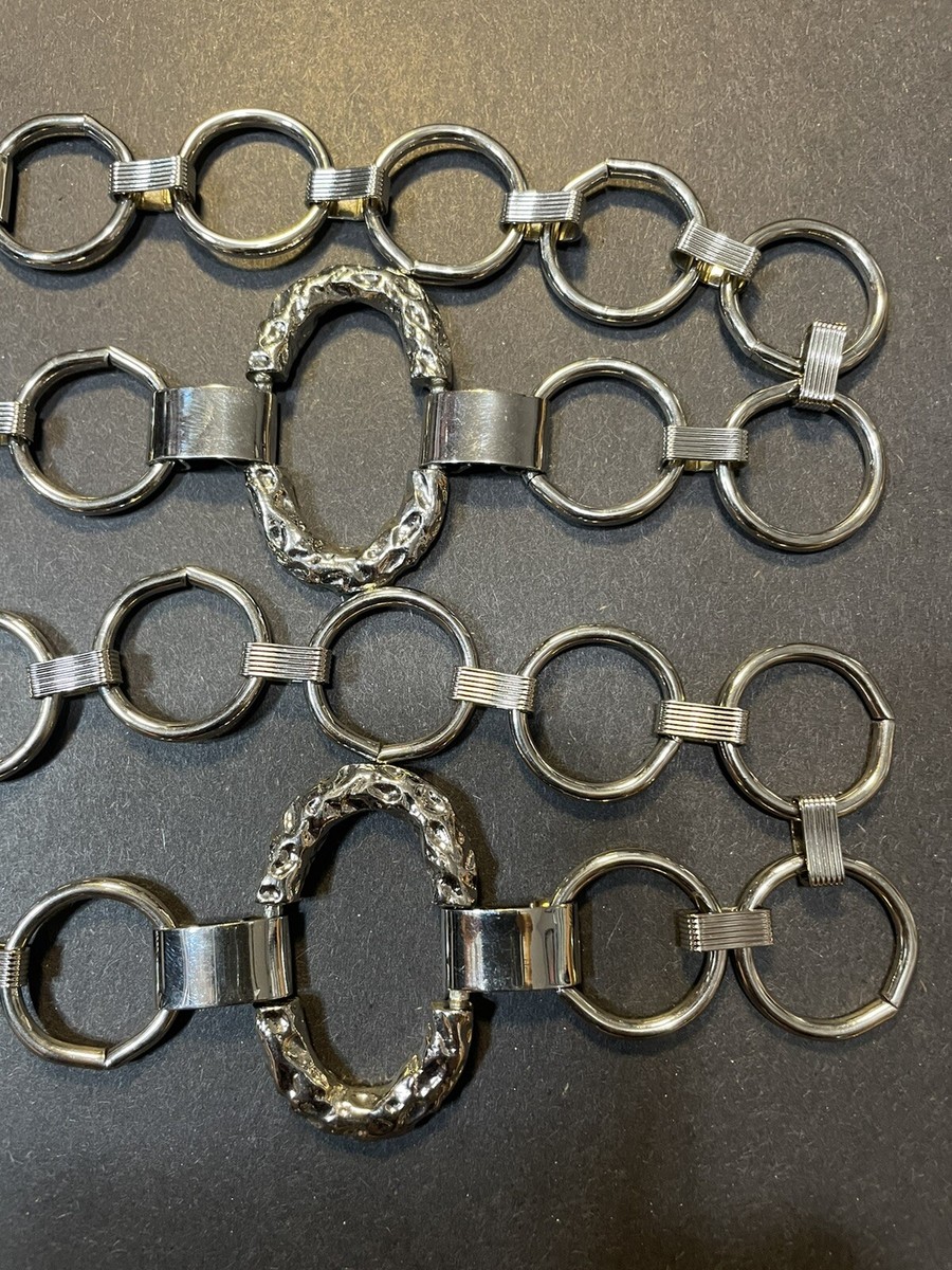 Circles & Ovals Silver Tone Link Belt 38” Or Necklace | eBay