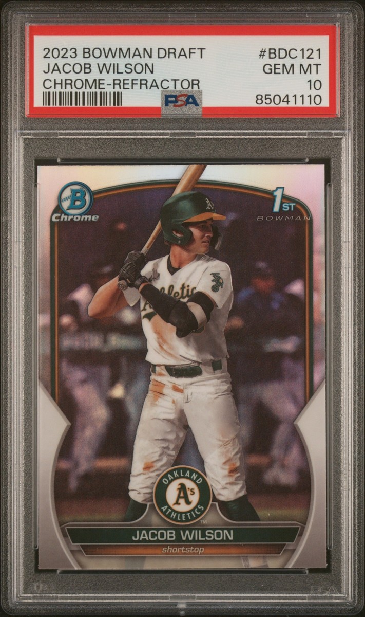PSA 10 JACOB WILSON 1st 2023 Bowman Chrome Draft REFRACTOR Rookie