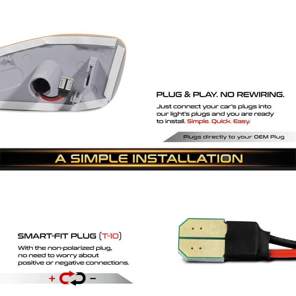 L + R Amber Lens LED Side Marker Lights Fender Lamps For 2015-up Jeep Renegade - Image 4 of 4