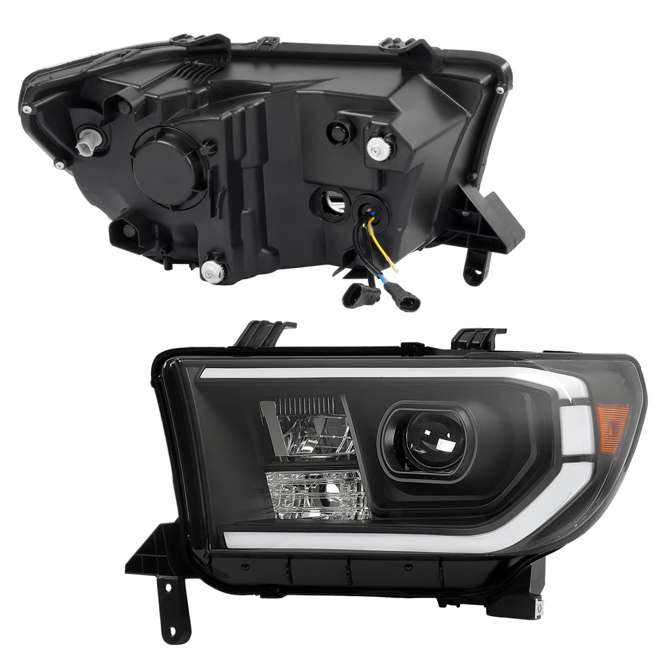 For Toyota Tundra 07-13 Sequoia 08-17 Left & Right Side Black LED Headlights Foto 3 de 4