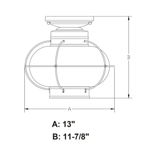 Chatham 1-Light Outdoor Ceiling in Coastal and Globe Style 12 Inches Tall and 13 - Picture 5 of 10