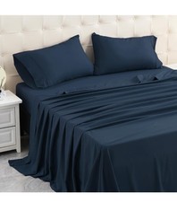 Hotel Collection 4 Piece Sheet Set, Queen Size, Soft Microfiber Bedding.