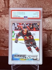2022-23 UD Young Guns Jake Sanderson French #466 PSA 10 Gem Mint RC