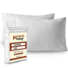 King Size Pillow Case Set of 2 100 Egyptian Cotton Pillowcases Perfect Pillo...